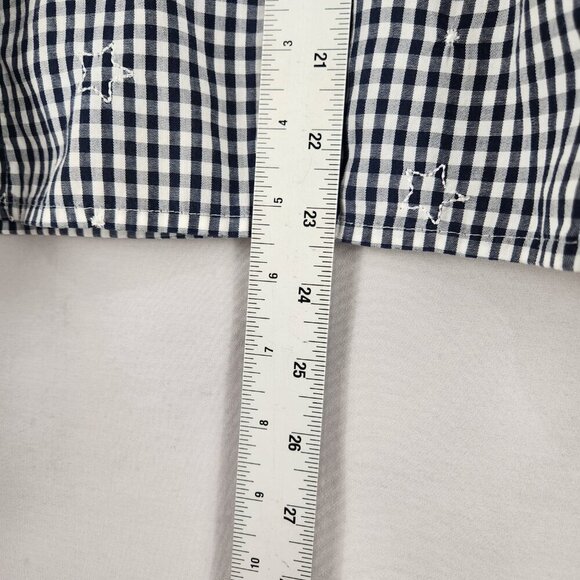Button Up Cottage Shirt Women's L Sag Harbor Black White Gingham Short Sleeve - Picture 7 of 9